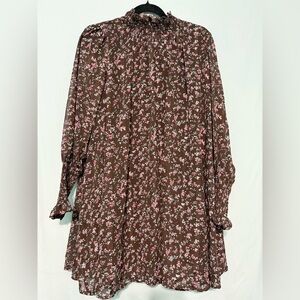 MELLODAY Brown Floral Dress
